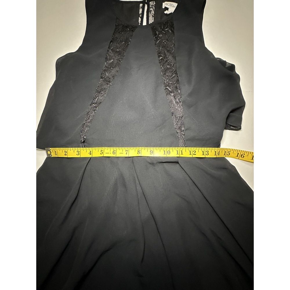BCBGENERATION Woman's Black Cocktail Dress Mini Black‎ Sleeveless Lace Size 8 - Picture 6 of 11